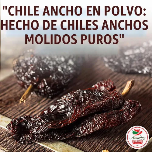 Vista 4 de Ancho Chile Powder 4oz Molido Suave Seco Chili Pepper Mexican Spice