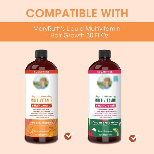 Vista 2 de Aieve Juego de vasos de chupito compatible con el multivitamínico líquido de MaryRuth, botella de 30 onzas líquidas, tazas medidoras con dispensador