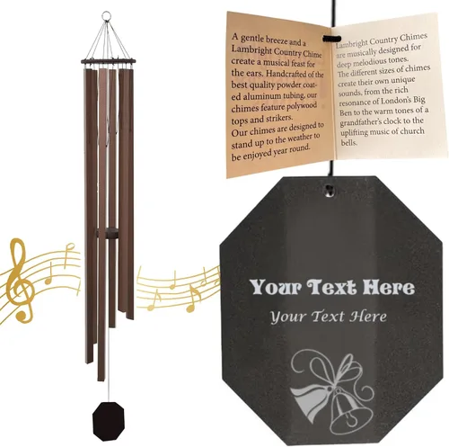 Vista 11 de Lambright Chimes Ocean Breeze - Campanilla de viento personalizada de bronce de 36 pulgadas de alto, campanillas de viento personalizadas
