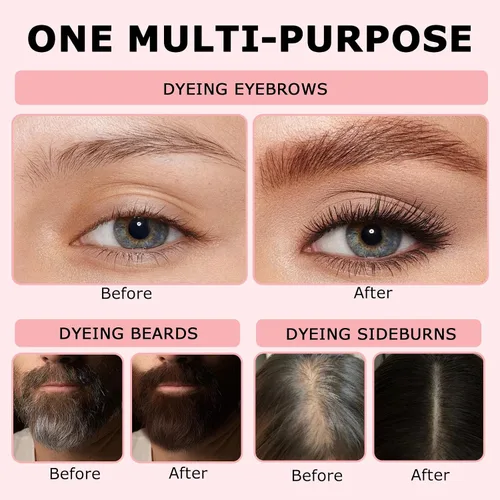 Vista 4 de Kit de color de cejas con color de cejas y lápiz de cejas, set de maquillaje de cejas 2 en 1 con efectos naturales, fácil y seguro de usar 10ml