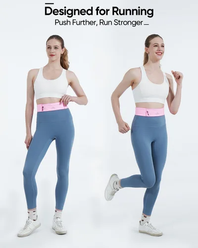 Vista 5 de Zelvot Cinturón de Correr con Riñonera Ajustable de 400ml Suave, Riñonera de Correr con Soporte para Teléfono y Toalla de Gimnasio, Bolsa de Cintura