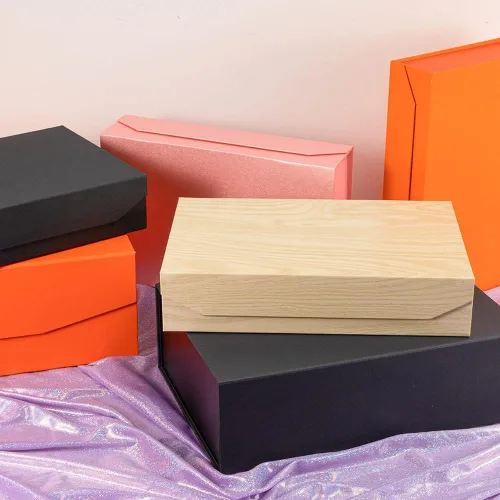 Vista 7 de Caja de regalo negra con tapa de 12 x 8 x 2.5 pulgadas, caja de regalo magnética para envolver, caja de regalo a granel para regalo, grano de malla