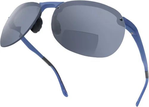 Vista 7 de VITENZI Gafas de sol bifocales TR90 Semi Rimless Reading Sun Tinted Glasses con lectores - Como