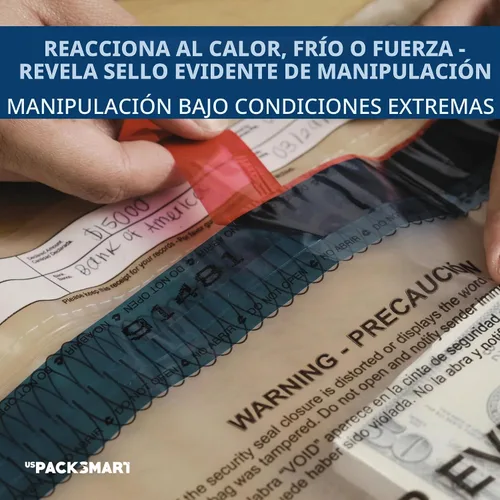 Vista 7 de Bolsas de plástico transparente de 9 x 12 pulgadas con cinta de seguridad a prueba de manipulaciones, depósitos bancarios seguros, manejo