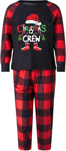 Vista 6 de LWXQWDS Pijamas de Navidad para la familia, conjuntos de pijamas de Navidad a juego para adultos, niños, bebés, perros, vacaciones, juego de ropa