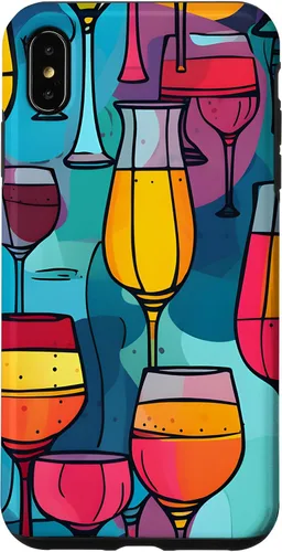 Vista 11 de Estuche de arte abstracto vibrante para copas de vino para iPhone 16