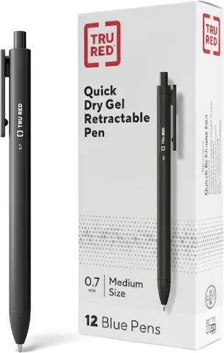 Vista 17 de STAPLES TRU RED Bolígrafos de gel retráctiles, punta media de 0.028 in, colores de tinta surtidos, paquete de 5 bolígrafos de secado rápido