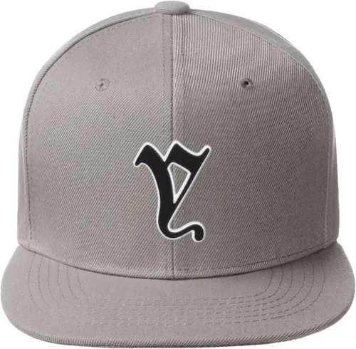 Vista 971 de Daxton Gorra clásica con visera de billete plano con letras del alfabeto inglés antiguo de la A a la Z