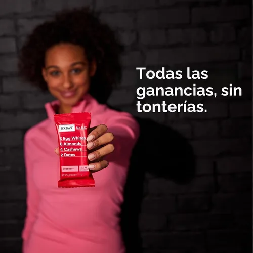 Vista 6 de Barras de proteína RXBAR, 12g de proteína, aperitivos sin gluten, fresa, caja de 22oz (12 barras)