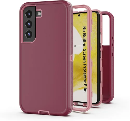 Vista 7 de Funda protectora resistente para Galaxy S23 5G, funda protectora resistente con [3 en 1] Cubierta de protección de goma resistente a prueba