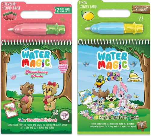 Vista 12 de Scentco Holiday Water Magic (2 Pack - Candy Cane & Gingerbread) - Libros de actividad reutilizables con revelación de agua gourmet patentados