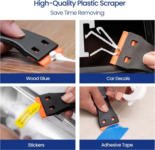 Vista 2 de Perco Removedor de Adhesivo Quitapegamento - ¡Nueva Fórmula Más Fuerte! - 3.3 oz con Raspador y Navaja de Plástico Spray Removedor de Pegamento