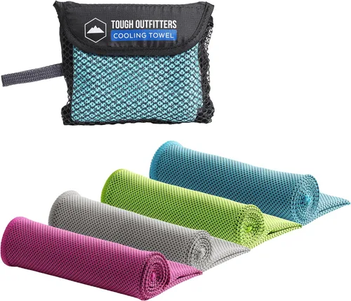 Vista 21 de Toalla de Enfriamiento Tough Outdoors - Toallas de Enfriamiento para Cuello y Cara - Envoltura de Hielo y Paño de Sudor para Camping, Gimnasio, Yoga