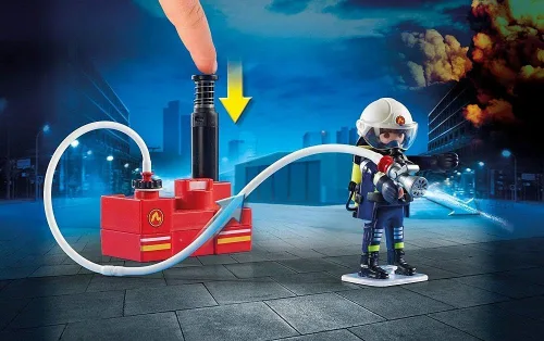 Vista 4 de Playmobil Bomberos con bomba de agua