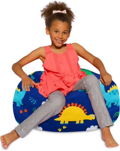Vista 71 de Posh Creations - Sillón puff para niños, adolescentes y adultos, incluye funda extraíble y lavable a máquina, tamaño mediano de 27 pulgadas, lona