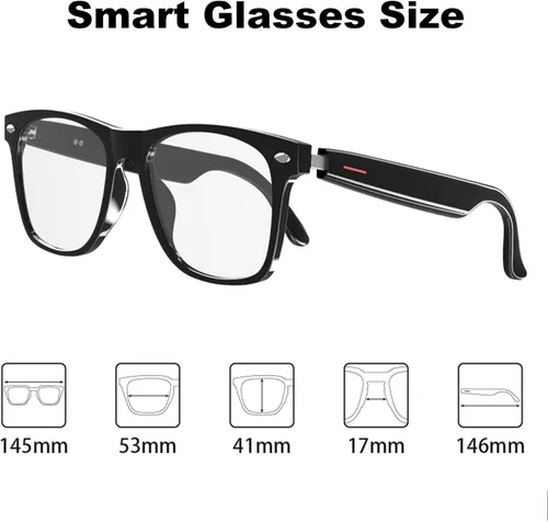 Vista 9 de Lentes inteligentes con Bluetooth para hombres y mujeres, bloqueo de luz azul Open-Ear Speaker Bluetooth Audio Glasses for Work & Driving