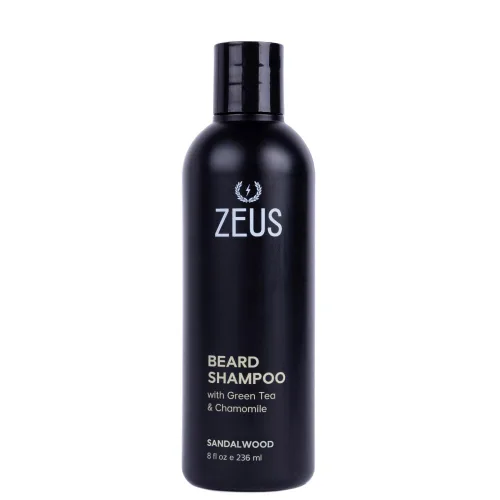 Vista 7 de ZEUS Champú para barba para hombres con manzanilla, té verde y aceites esenciales, hidratación de limpieza profunda para un vello facial más suave