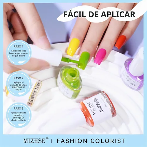 Vista 7 de MIZHSE - Juego de esmaltes de uñas de secado rápido, esmalte de uñas de colores brillantes de alto brillo