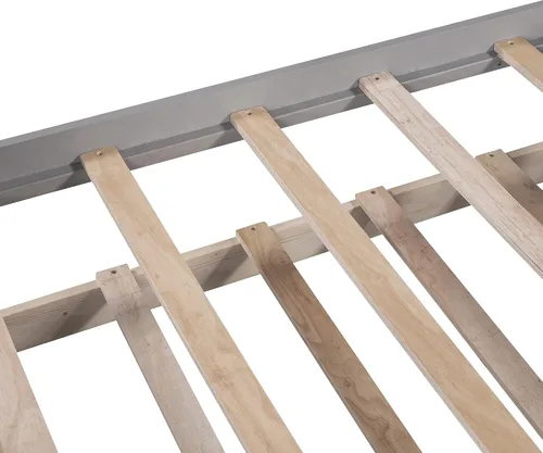 Vista 8 de SOFTSEA Marco de sofá cama nido de madera con cajones, cama de día individual, sofá cama para sala de estar, dormitorio, gris