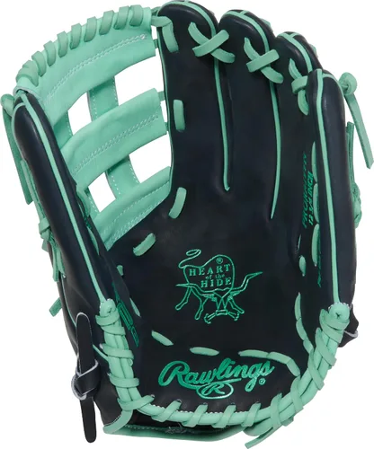 Vista 3 de Guantes de béisbol Heart of the Hide 2026 Top Grade US Steerhide Negro/Menta Pro H Web