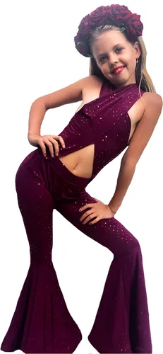 Vista 2 de Arilana Disfraz de Selena para niñas, overol morado para fiesta de cumpleaños, disfraz de Halloween