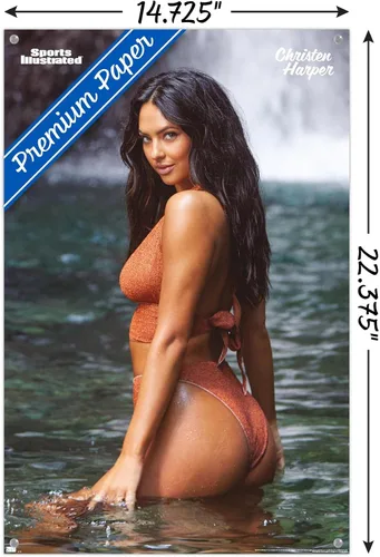 Vista 3 de Trends International Sports Illustrated: Swimsuit Edition - Póster de pared Christen Harper 23, 14.725 x 22.375 pulgadas, paquete de póster premium