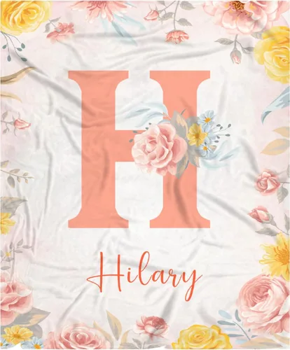 Vista 73 de Manta de bebé personalizada para niñas y niños pequeños, recién nacidos, regalos personalizados de vaca floral con nombre y texto, 40 x 30 pulgadas