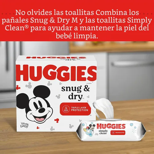 Vista 9 de Pañales para bebé Huggies Snug & Dry, tamaño recién nacido, 108