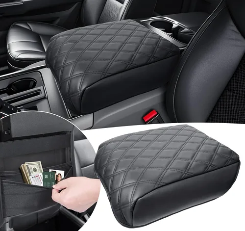 Vista 12 de Cubierta de consola central Sinvanho para Ford F150 F250 F350 F450 F550 2015-2025 con asiento de salto 40/20/40, cubierta protectora de reposabrazos