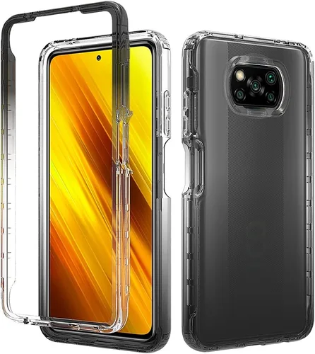 Vista 178 de Pzwoxukhov Funda para Xiaomi Poco M3 M2010J19CG M2010J19CI Caso, alta transparencia, color degradado, funda de absorción de impactos anticaída