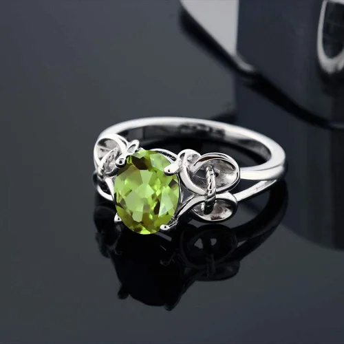 Vista 11 de Gem Stone King Anillo de compromiso ovalado con piedra natal para mujer, plata de ley 925, ovalado de 0.354 x 0.276 in, anillo de compromiso