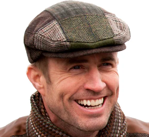 Vista 4 de Mucros Weavers Irish Tweed Trinity Flat Cap, 100% Tweed, Made in Ireland 4341 Azul