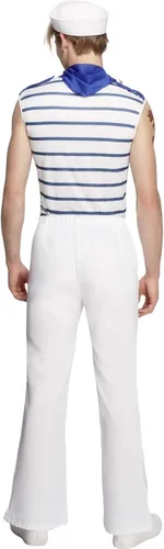 Vista 3 de Smiffys Disfraz de marinero francés de Smiffys Fever para hombre Blanco