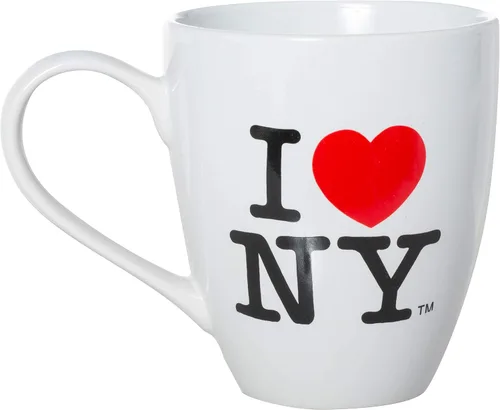 Vista 3 de Artisan Owl I Love New York - Taza de café bistró de cerámica con licencia oficial de 16 onzas, 4.5 pulgadas de alto (negro)