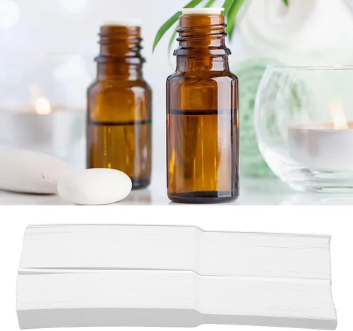 Vista 4 de 100 hojas de tiras de prueba de perfume desechables de papel blanco para perfumes, tiras de prueba de papel de aceites, difusor, tiras de papel