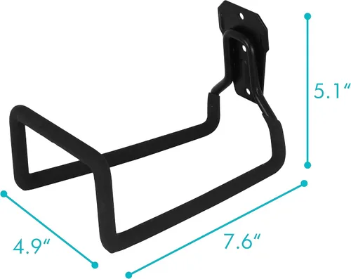Vista 2 de Paquete de 2 soportes de pared para manguera de jardín, colgador de metal con revestimiento protector, gancho de agua para patio exterior, se adapta