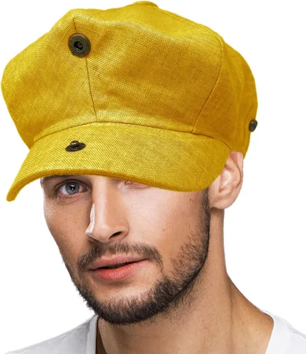 Vista 5 de Gorra de Manzana 100% Lino Snap Front Newsboy Drivers Cabbie Gatsby para hombre