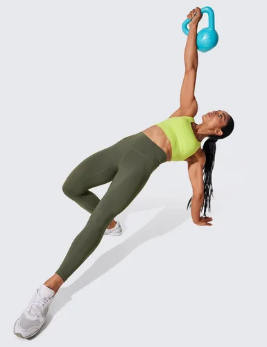 Vista 3 de CRZ YOGA - Leggings de compresión Hugged Feeling para mujer, de 25 pulgadas, leggings de entrenamiento de cintura alta gruesa con control de abdomen