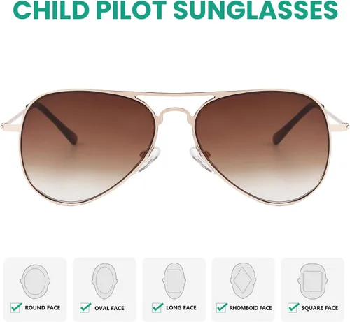 Vista 78 de Eyekepper Gafas de sol piloto para niños de 3 a 10 años