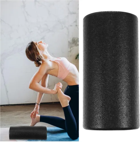 Vista 8 de Mikinona Epp - Rodillo de yoga negro para masaje muscular y rodillo de espalda y piernas para fitness, pilates, tejido profundo, liberación