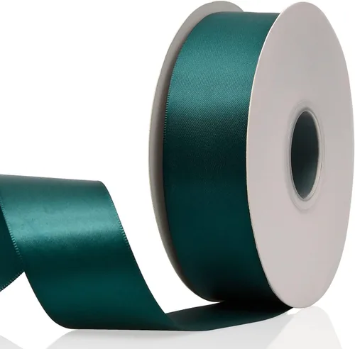 Vista 79 de Cinta de satén de doble cara verde manzana de 1-1/2 x 50 yardas, rollos de cinta de tela de alta densidad de color sólido, ideal para envolver