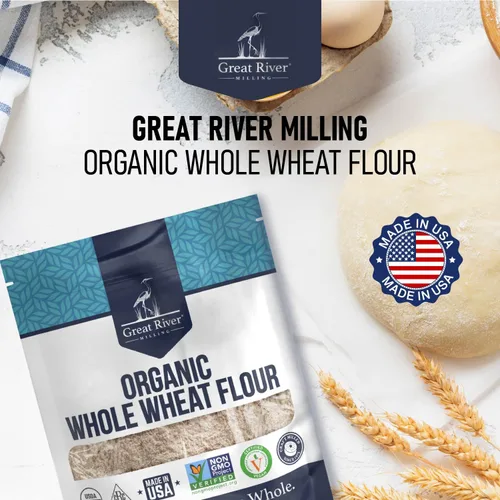 Vista 9 de Great River Milling Harina de trigo integral orgánica, alta en proteínas, 2