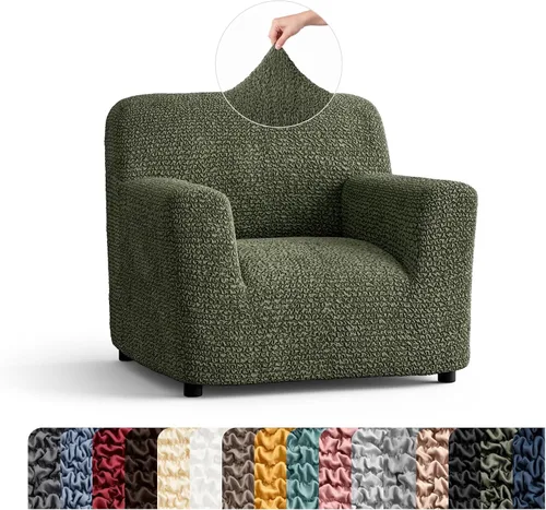 Vista 49 de PAULATO BY GA.I.CO. Funda para Silla - Funda para Sillón - Funda para Sillón - Funda de Tela Suave - Protector de Muebles Elegante de Ajuste Ceniza