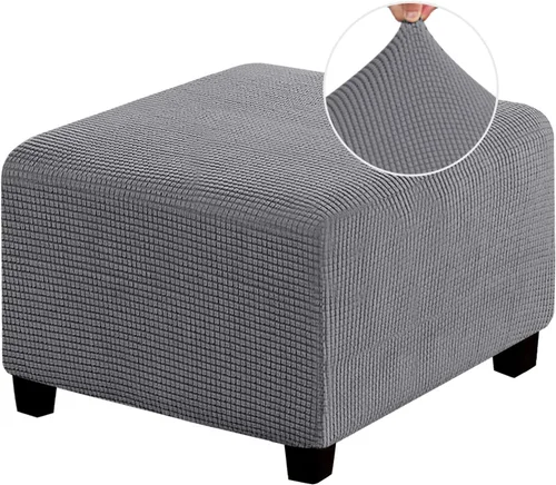 Vista 25 de Funda Otomana Elástica Fundas para Otomana Cuadradas para Sala de Estar Taburete Reposapiés Fundas Elásticas para Adaptarse al Reposapiés Otomano