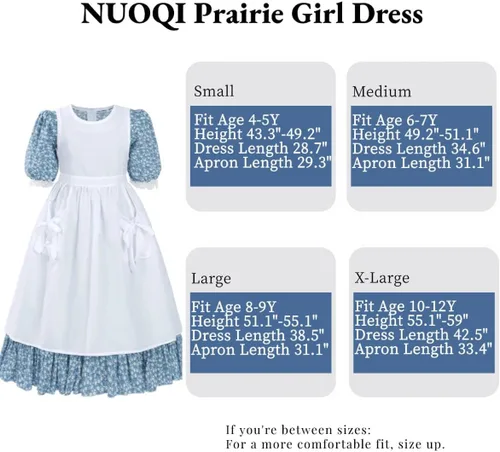 Vista 124 de Nuoqi - Vestidos de pionera para niñas, disfraz colonial