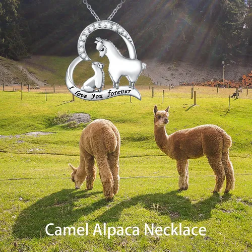 Vista 2 de Collares de animales para mujeres y niñas, plata de ley, rana, mariquita, estrella, camello, jirafa, gato, champiñón, joyería de Navidad, regalos