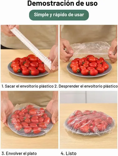 Vista 5 de Fresh Keeping Bags - Fundas elásticas reutilizables para almacenamiento de alimentos con bordes elásticos, fundas de plástico elásticas para tazones