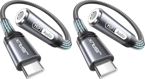 Vista 18 de Adaptador USB tipo C a conector de auriculares hembra de 3.5mm, cable JSAUX USB C a auxiliar de audio compatible con iPhone 15 Pro Max/15 Pro/15
