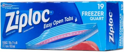 Vista 4 de Ziploc Bolsas para congelador, cuarto de galón, 19
