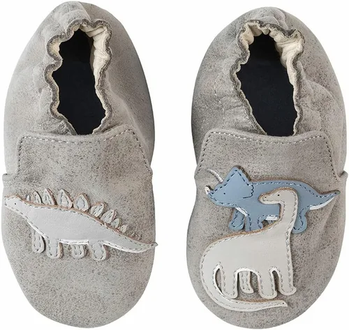 Vista 21 de Robeez Zapatos de cuna con suela suave antideslizantes para bebés varones y unisex, pantuflas mocasines para bebés y niños pequeños, 0-24 meses Lino